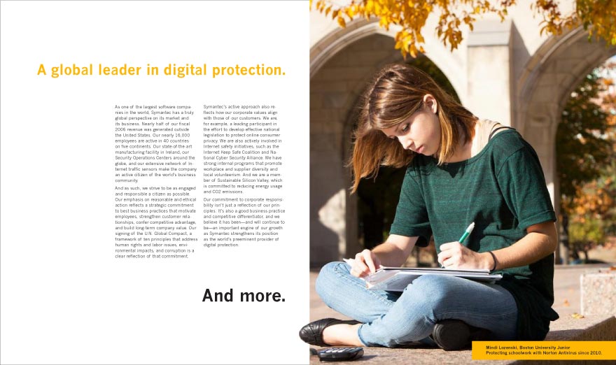 Symantec Annual Report Spread 13